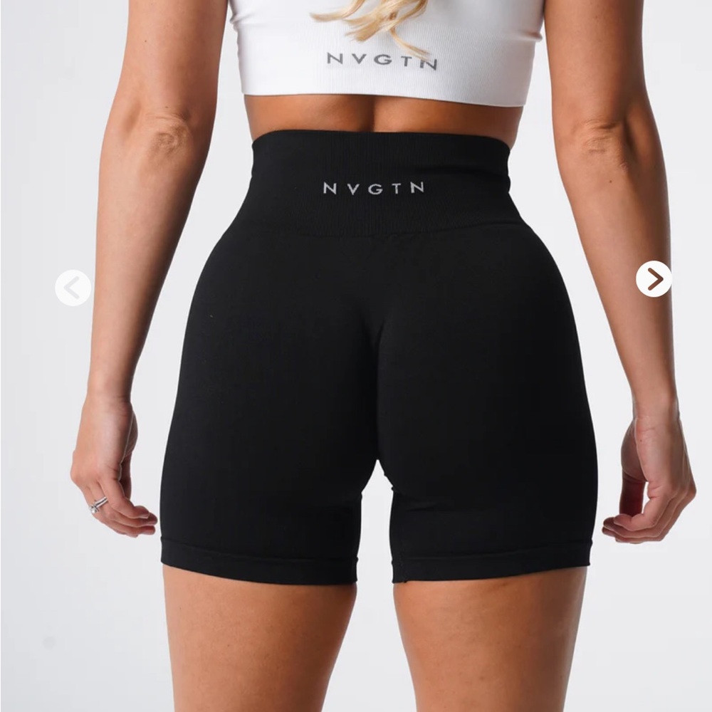 NVGTN Black Solid Seamless Shorts